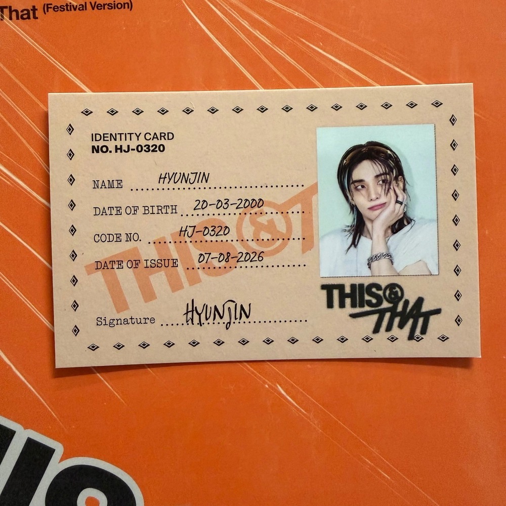 STRAY KIDS HYUNJIN This & That ID Card